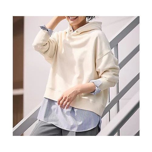 【エニー/ANY】の裏毛フーディ インテリア・キッズ・メンズ・レディースファッション・服の通販 founy(ファニー) 　ファッション　Fashion　レディースファッション　Fashion for Women　おすすめ　Recommended / Our Picks　インナー　Innerwear　シルバー　Silver, Metallic Silver　バランス　Balance, Style Balance　エレガント 上品　Elegant　人気　Popular, Best Seller　定番　Standard, Basic Item　エクリュ|ID: prp329100004671356 ipo3291000000035607227