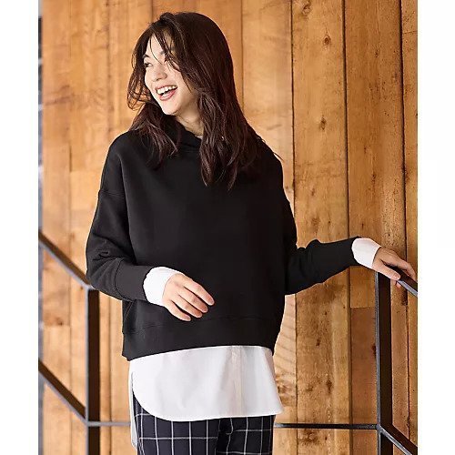 【エニー/ANY】の裏毛フーディ インテリア・キッズ・メンズ・レディースファッション・服の通販 founy(ファニー) 　ファッション　Fashion　レディースファッション　Fashion for Women　おすすめ　Recommended / Our Picks　インナー　Innerwear　シルバー　Silver, Metallic Silver　バランス　Balance, Style Balance　エレガント 上品　Elegant　人気　Popular, Best Seller　定番　Standard, Basic Item　ブラック|ID: prp329100004671356 ipo3291000000035607228