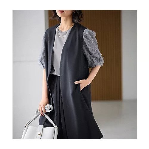 【エニー/ANY】の【洗濯機可】ロングジレ インテリア・キッズ・メンズ・レディースファッション・服の通販 founy(ファニー) 　ファッション　Fashion　レディースファッション　Fashion for Women　アウター　Coat / Outerwear Collection　トップス・カットソー　Cut & Sew Tops　ベスト&ジレ / 重ね着スタイル　Vests & Gilets　おすすめ　Recommended / Our Picks　インナー　Innerwear　セレモニー　Ceremony　エレガント 上品　Elegant　ブラック|ID: prp329100004671362 ipo3291000000033769559