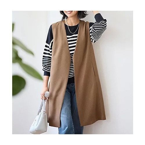 【エニー/ANY】のロングジレ インテリア・キッズ・メンズ・レディースファッション・服の通販 founy(ファニー) 　ファッション　Fashion　レディースファッション　Fashion for Women　アウター　Coat / Outerwear Collection　トップス・カットソー　Cut & Sew Tops　ベスト&ジレ / 重ね着スタイル　Vests & Gilets　おすすめ　Recommended / Our Picks　インナー　Innerwear　セレモニー　Ceremony　エレガント 上品　Elegant　キャメル|ID: prp329100004671362 ipo3291000000035902724