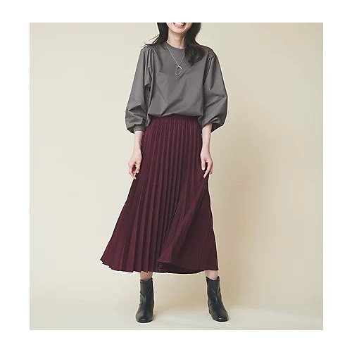 【エニー/ANY】の【10色展開/ウエストゴム/洗濯機可能】ウーリッシュフラノ プリーツスカート インテリア・キッズ・メンズ・レディースファッション・服の通販 founy(ファニー) 　ファッション　Fashion　レディースファッション　Fashion for Women　スカート　Skirts　プリーツスカート / 上品フェミニンスタイル　Pleated Skirts　フェミニン　Feminine, Girly　フレア　Flare, Flared　プリーツ　Pleats, Pleated　エレガント 上品　Elegant　ボルドー|ID: prp329100004671377 ipo3291000000034104165