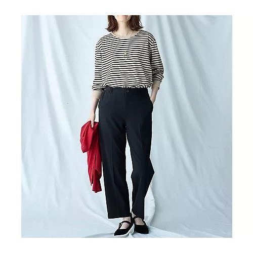 【エニー/ANY】の【ウエストゴム/2WAYストレッチ】テーパードパンツ インテリア・キッズ・メンズ・レディースファッション・服の通販 founy(ファニー) 　ファッション　Fashion　レディースファッション　Fashion for Women　パンツ　Pants & Trousers　おすすめ　Recommended / Our Picks　ストレッチ　Stretch, Stretchy Fabric　センター　Center, Center Line　ワイド　Wide, Wide Fit　ブラック|ID: prp329100004671381 ipo3291000000033974180