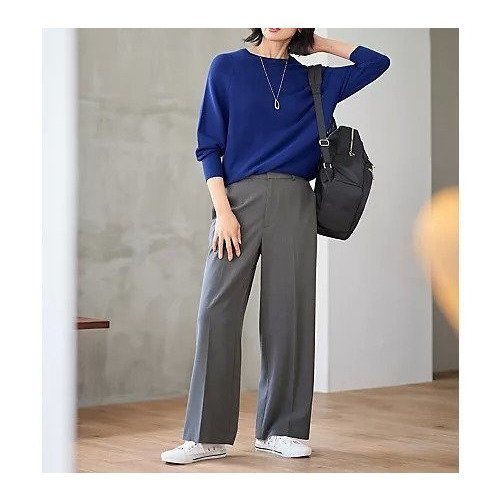 【エニー/ANY】の【洗濯機可/ウエストゴム/2WAYストレッチ】ワイドパンツ インテリア・キッズ・メンズ・レディースファッション・服の通販 founy(ファニー) 　ファッション　Fashion　レディースファッション　Fashion for Women　パンツ　Pants & Trousers　おすすめ　Recommended / Our Picks　シンプル　Simple, Minimal　ストレッチ　Stretch, Stretchy Fabric　センター　Center, Center Line　ワイド　Wide, Wide Fit　チャコール|ID: prp329100004671383 ipo3291000000033769659