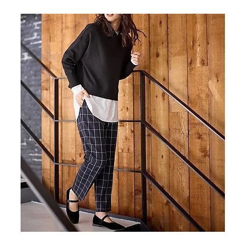 【エニー/ANY】の【洗濯機可/ストレッチ/ウエストゴム/裏起毛】マルチファンクションストレッチチェックテーパードパンツ 人気、トレンドファッション・服の通販 founy(ファニー) 　ファッション　Fashion　レディースファッション　Fashion for Women　パンツ　Pants & Trousers　シンプル　Simple, Minimal　ストレッチ　Stretch, Stretchy Fabric　センター　Center, Center Line　チェック　Check, Plaid, Tartan　定番　Standard, Basic Item　人気　Popular, Best Seller　ピーチ　Peach, Soft Touch　ミックス　Mix, Mixed Style　楽ちん　Easy Fit, Comfortable　A/W・秋冬　Autumn/Winter　おすすめ　Recommended / Our Picks　other-2|ID: prp329100004671388 ipo3291000000033769702