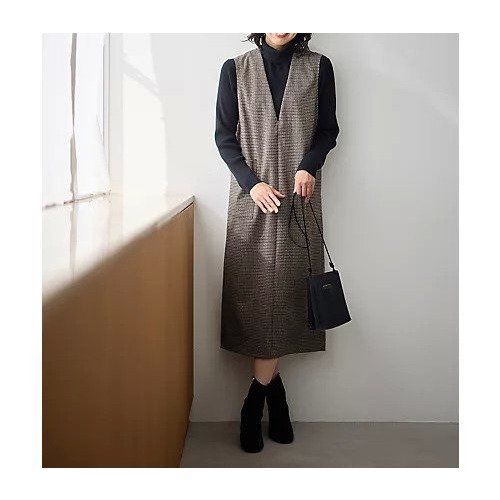 【エニー/ANY】の【手洗い可】ラメチェックジャガードワンピース 人気、トレンドファッション・服の通販 founy(ファニー) 　ファッション　Fashion　レディースファッション　Fashion for Women　ワンピース　Dresses　おすすめ　Recommended / Our Picks　インナー　Innerwear　タートルネック　Turtleneck, High Neck　チェック　Check, Plaid, Tartan　ポケット　Pocket, Pocket Detail　 other-1|ID: prp329100004671420 ipo3291000000033769845