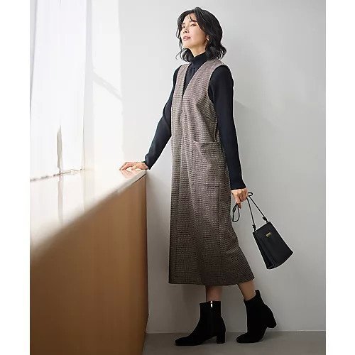 【エニー/ANY】の【手洗い可】ラメチェックジャガードワンピース 人気、トレンドファッション・服の通販 founy(ファニー) 　ファッション　Fashion　レディースファッション　Fashion for Women　ワンピース　Dresses　おすすめ　Recommended / Our Picks　インナー　Innerwear　タートルネック　Turtleneck, High Neck　チェック　Check, Plaid, Tartan　ポケット　Pocket, Pocket Detail　other-3|ID: prp329100004671420 ipo3291000000033769850