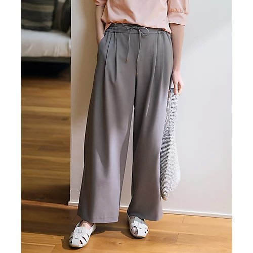 【エニー/ANY】の【洗濯機可/ウエストゴム/ストレッチ/UVケア】イージーケアライトストレッチワイドパンツ インテリア・キッズ・メンズ・レディースファッション・服の通販 founy(ファニー) 　ファッション　Fashion　レディースファッション　Fashion for Women　パンツ　Pants & Trousers　おすすめ　Recommended / Our Picks　ストレッチ　Stretch, Stretchy Fabric　フラット　Flat, Flat Shoes　ワイド　Wide, Wide Fit　ビジネス 仕事 通勤　Business / Work / Commuting　チャコール|ID: prp329100004671633 ipo3291000000033770822