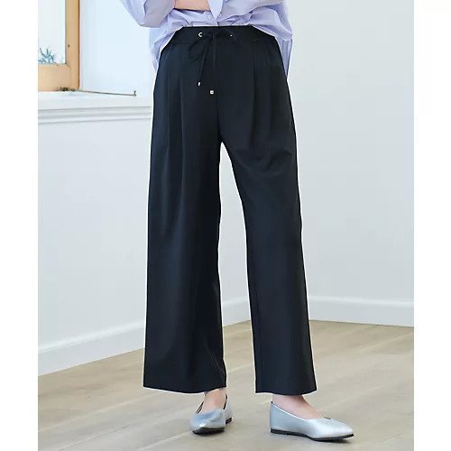 【エニー/ANY】の【洗濯機可/ウエストゴム/ストレッチ/UVケア】イージーケアライトストレッチワイドパンツ インテリア・キッズ・メンズ・レディースファッション・服の通販 founy(ファニー) 　ファッション　Fashion　レディースファッション　Fashion for Women　パンツ　Pants & Trousers　おすすめ　Recommended / Our Picks　ストレッチ　Stretch, Stretchy Fabric　フラット　Flat, Flat Shoes　ワイド　Wide, Wide Fit　ビジネス 仕事 通勤　Business / Work / Commuting　ブラック|ID: prp329100004671633 ipo3291000000033770823