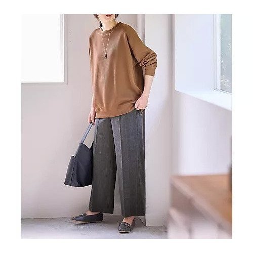 【エニー/ANY】の【洗濯機可/ストレッチ/ウエストゴム/裏起毛】マルチファンクションストレッチチェックワイドパンツ 人気、トレンドファッション・服の通販 founy(ファニー) 　ファッション　Fashion　レディースファッション　Fashion for Women　パンツ　Pants & Trousers　シンプル　Simple, Minimal　ストレッチ　Stretch, Stretchy Fabric　センター　Center, Center Line　チェック　Check, Plaid, Tartan　定番　Standard, Basic Item　人気　Popular, Best Seller　ピーチ　Peach, Soft Touch　ミックス　Mix, Mixed Style　楽ちん　Easy Fit, Comfortable　ワイド　Wide, Wide Fit　おすすめ　Recommended / Our Picks　other-2|ID: prp329100004671636 ipo3291000000033770849