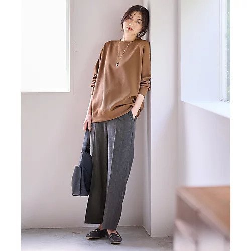 【エニー/ANY】の【洗濯機可/ストレッチ/ウエストゴム/裏起毛】マルチファンクションストレッチチェックワイドパンツ 人気、トレンドファッション・服の通販 founy(ファニー) 　ファッション　Fashion　レディースファッション　Fashion for Women　パンツ　Pants & Trousers　シンプル　Simple, Minimal　ストレッチ　Stretch, Stretchy Fabric　センター　Center, Center Line　チェック　Check, Plaid, Tartan　定番　Standard, Basic Item　人気　Popular, Best Seller　ピーチ　Peach, Soft Touch　ミックス　Mix, Mixed Style　楽ちん　Easy Fit, Comfortable　ワイド　Wide, Wide Fit　おすすめ　Recommended / Our Picks　other-3|ID: prp329100004671636 ipo3291000000033770850