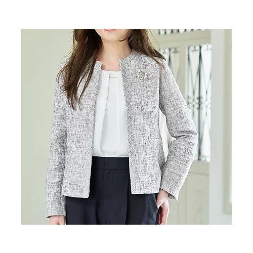 【エニー/ANY】のツイードミックスジャケット インテリア・キッズ・メンズ・レディースファッション・服の通販 founy(ファニー) 　ファッション　Fashion　レディースファッション　Fashion for Women　アウター　Coat / Outerwear Collection　レディースジャケット・軽アウター　Jackets　ジャケット　Jacket, Outerwear　スリット　Slit, Slit Detail　セレモニー　Ceremony　ツイード　Twill, Twill Weave　パイピング　Piping, Trim Design　フィット　Fit, Slim Fit　フロント　Front, Front Design　ワンポイント　One Point, Statement Accent　オフ&#215;ブラック|ID: prp329100004671649 ipo3291000000033770905