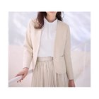 【エニー/ANY】の【WEB限定】ダブルクロスストレッチ Vネックノーカラージャケット ベージュ|ID: prp329100004671669 ipo3291000000033770988