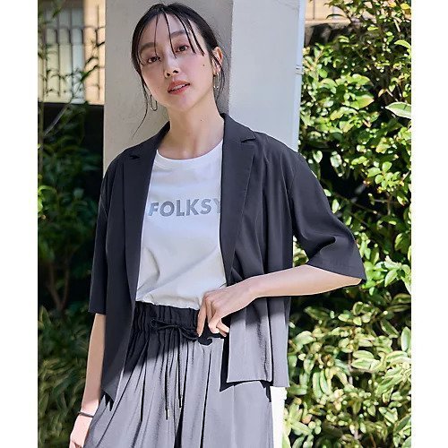【エニー/ANY】の【洗濯機可/接触冷感/UVケア】清涼リラックス半袖ジャケット インテリア・キッズ・メンズ・レディースファッション・服の通販 founy(ファニー) 　ファッション　Fashion　レディースファッション　Fashion for Women　アウター　Coat / Outerwear Collection　レディースジャケット・軽アウター　Jackets　おすすめ　Recommended / Our Picks　ジャケット　Jacket, Outerwear　デニム　Denim, Jeans Material　トレンド　Trend, Trending Now　ブルゾン　Blouson, Bomber Jacket　リラックス　Relax, Relaxed Fit　ワッシャー　Washer, Crinkled Finish　半袖　Short Sleeve, Half Sleeve　チャコール|ID: prp329100004671676 ipo3291000000033771014