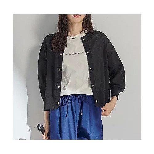 【エニー/ANY】のシアーニットショートカーディガン インテリア・キッズ・メンズ・レディースファッション・服の通販 founy(ファニー) 　ファッション　Fashion　レディースファッション　Fashion for Women　トップス・カットソー　Cut & Sew Tops　ニット　Knit Tops & Sweaters　カーディガン・羽織り　Layered Style Cardigans　インナー　Innerwear　カーディガン　Cardigan, Knitwear　シアー　Sheer, See-Through　ショート　Short, Short Length　タンク　Tank Top, Sleeveless Top　トレンド　Trend, Trending Now　ドット　Polka Dot, Dot Pattern　バランス　Balance, Style Balance　エレガント 上品　Elegant　軽量　Lightweight, Ultra Light　ブラック|ID: prp329100004671685 ipo3291000000033771058