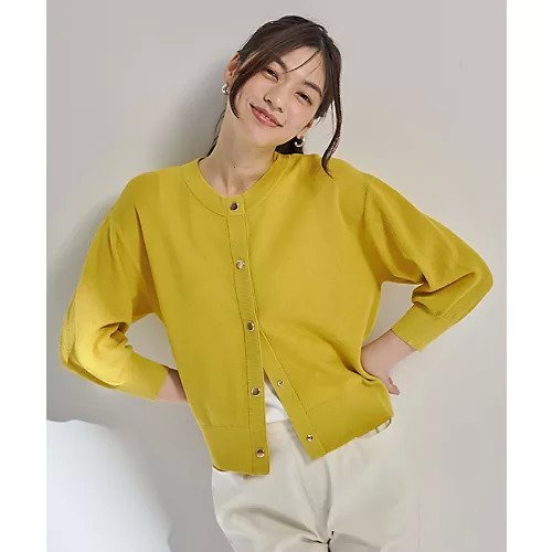 【エニー/ANY】のシアーニットショートカーディガン インテリア・キッズ・メンズ・レディースファッション・服の通販 founy(ファニー) 　ファッション　Fashion　レディースファッション　Fashion for Women　トップス・カットソー　Cut & Sew Tops　ニット　Knit Tops & Sweaters　カーディガン・羽織り　Layered Style Cardigans　インナー　Innerwear　カーディガン　Cardigan, Knitwear　シアー　Sheer, See-Through　ショート　Short, Short Length　タンク　Tank Top, Sleeveless Top　トレンド　Trend, Trending Now　ドット　Polka Dot, Dot Pattern　バランス　Balance, Style Balance　エレガント 上品　Elegant　軽量　Lightweight, Ultra Light　イエロー|ID: prp329100004671685 ipo3291000000033771060