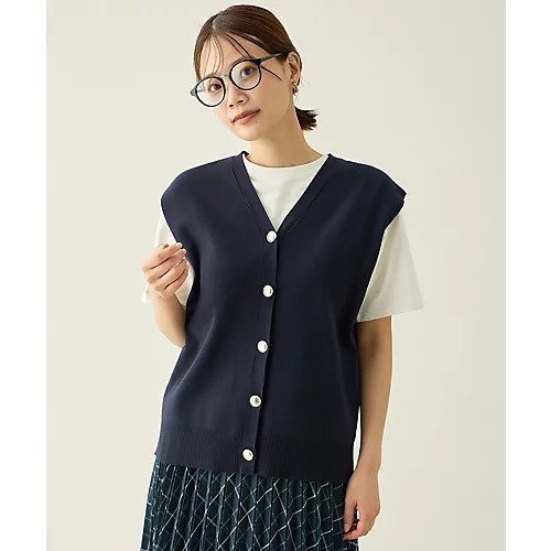 【エニー/ANY】のメタルボタンニットベスト インテリア・キッズ・メンズ・レディースファッション・服の通販 founy(ファニー) https://founy.com/ ファッション Fashion レディースファッション Fashion for Women アウター Coat / Outerwear Collection トップス・カットソー Cut & Sew Tops ニット Knit Tops & Sweaters ベスト&ジレ / 重ね着スタイル Vests & Gilets なめらか Smooth, Silky Texture カットソー Cut and Sewn Top ストレッチ Stretch, Stretchy Fabric メタル Metal, Metal Parts エレガント 上品 Elegant |ID: prp329100004671704 ipo3291000000036271642