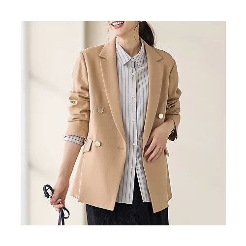 【エニー/ANY】のウーリッシュWブレストジャケット インテリア・キッズ・メンズ・レディースファッション・服の通販 founy(ファニー) 　ファッション　Fashion　レディースファッション　Fashion for Women　アウター　Coat / Outerwear Collection　レディースジャケット・軽アウター　Jackets　おすすめ　Recommended / Our Picks　インナー　Innerwear　クラシック　Classic, Timeless Style　ジャケット　Jacket, Outerwear　デニム　Denim, Jeans Material　バランス　Balance, Style Balance　パーカー　Hoodie, Parka　秋　Autumn　ビジネス 仕事 通勤　Business / Work / Commuting　キャメル|ID: prp329100004671711 ipo3291000000033771171