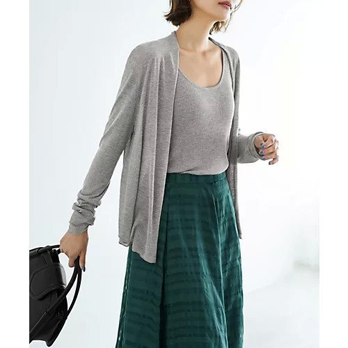 【スタイルデリ/STYLE DELI】の薄手なヌケ感とろみニットカーデセット 人気、トレンドファッション・服の通販 founy(ファニー) 　ファッション　Fashion　レディースファッション　Fashion for Women　トップス・カットソー　Cut & Sew Tops　ニット　Knit Tops & Sweaters　イエロー　Yellow　インナー　Innerwear　カーディガン　Cardigan, Knitwear　キャミソール　Camisole, Spaghetti Strap Top　ストレッチ　Stretch, Stretchy Fabric　ストレート　Straight, Straight Cut　スリット　Slit, Slit Detail　とろみ　Fluid, Flowy Fabric　タンク　Tank Top, Sleeveless Top　トッパー　Topper, Light Cardigan　定番　Standard, Basic Item　ノースリーブ　Sleeveless, No-Sleeve　長袖　Long Sleeve, Full Sleeve　フィット　Fit, Slim Fit　ポケット　Pocket, Pocket Detail　ラウンド　Round, Round Neck　ワイド　Wide, Wide Fit　冬　Winter / This Winter　 other-1|ID: prp329100004671713 ipo3291000000035920045