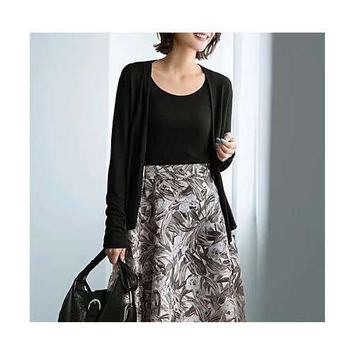 【スタイルデリ/STYLE DELI】の薄手なヌケ感とろみニットカーデセット インテリア・キッズ・メンズ・レディースファッション・服の通販 founy(ファニー) 　ファッション　Fashion　レディースファッション　Fashion for Women　トップス・カットソー　Cut & Sew Tops　ニット　Knit Tops & Sweaters　イエロー　Yellow　インナー　Innerwear　カーディガン　Cardigan, Knitwear　キャミソール　Camisole, Spaghetti Strap Top　ストレッチ　Stretch, Stretchy Fabric　ストレート　Straight, Straight Cut　スリット　Slit, Slit Detail　とろみ　Fluid, Flowy Fabric　タンク　Tank Top, Sleeveless Top　トッパー　Topper, Light Cardigan　定番　Standard, Basic Item　ノースリーブ　Sleeveless, No-Sleeve　長袖　Long Sleeve, Full Sleeve　フィット　Fit, Slim Fit　ポケット　Pocket, Pocket Detail　ラウンド　Round, Round Neck　ワイド　Wide, Wide Fit　冬　Winter / This Winter　ブラック|ID: prp329100004671713 ipo3291000000035920047