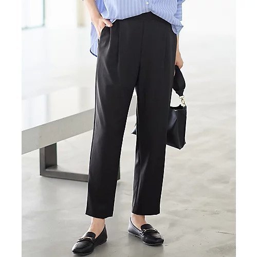【エニー/ANY】の【6サイズ展開/洗濯機可/UVケア/ウエストゴム】イージーテーパードパンツ インテリア・キッズ・メンズ・レディースファッション・服の通販 founy(ファニー) 　ファッション　Fashion　レディースファッション　Fashion for Women　パンツ　Pants & Trousers　スウェット / スエット　Sweatshirt, Sweatwear　ストレッチ　Stretch, Stretchy Fabric　スニーカー　Sneakers, Trainers　フラット　Flat, Flat Shoes　リラックス　Relax, Relaxed Fit　おすすめ　Recommended / Our Picks　ビジネス 仕事 通勤　Business / Work / Commuting　ブラック|ID: prp329100004676017 ipo3291000000033787479