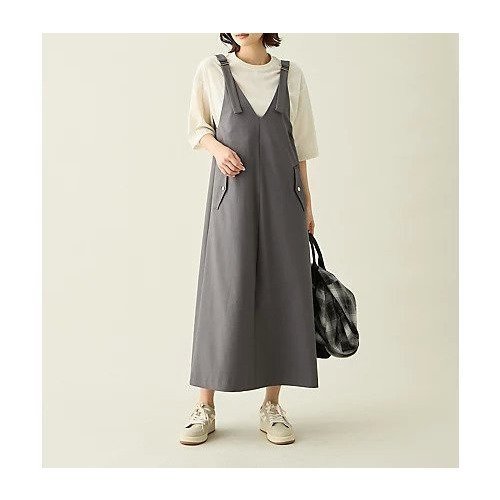 【エニー/ANY】のイージーケアジャンパースカート インテリア・キッズ・メンズ・レディースファッション・服の通販 founy(ファニー) 　ファッション　Fashion　レディースファッション　Fashion for Women　スカート　Skirts　秋　Autumn　サンダル　Sandals, Summer Shoes　ストレッチ　Stretch, Stretchy Fabric　スニーカー　Sneakers, Trainers　タンク　Tank Top, Sleeveless Top　フラット　Flat, Flat Shoes　ロング　Long, Long-Length　おすすめ　Recommended / Our Picks　夏　Summer　エレガント 上品　Elegant　グレー|ID: prp329100004680147 ipo3291000000033806163