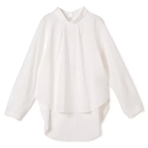 【プレインピープル/PLAIN PEOPLE】の綿麻高密度ツイルタック入りフレアブラウス インテリア・キッズ・メンズ・レディースファッション・服の通販 founy(ファニー) 　ファッション　Fashion　レディースファッション　Fashion for Women　トップス・カットソー　Cut & Sew Tops　シャツ・ブラウス・オフィスカジュアル　Elegant Blouses & Button-Ups　おすすめ　Recommended / Our Picks　ツイル　Twist, Twisted Detail　フレア　Flare, Flared　洗える　Machine Washable　オフホワイト|ID: prp329100004683371 ipo3291000000033822556