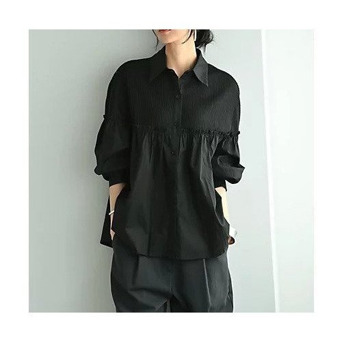 【スタイルデリ/STYLE DELI】の【BLK001】ソフトドッキングシャツ インテリア・キッズ・メンズ・レディースファッション・服の通販 founy(ファニー) 　ファッション　Fashion　レディースファッション　Fashion for Women　トップス・カットソー　Cut & Sew Tops　シャツ・ブラウス・オフィスカジュアル　Elegant Blouses & Button-Ups　インナー　Innerwear　秋　Autumn　シンプル　Simple, Minimal　ジャケット　Jacket, Outerwear　デニム　Denim, Jeans Material　羽織　Haori, Light Jacket　リラックス　Relax, Relaxed Fit　ワイド　Wide, Wide Fit　おすすめ　Recommended / Our Picks　夏　Summer　ブラック|ID: prp329100004683373 ipo3291000000036043420