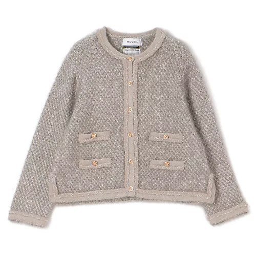 【ミュベール/MUVEIL】のウサギツイードニットJK 人気、トレンドファッション・服の通販 founy(ファニー) 　ファッション　Fashion　レディースファッション　Fashion for Women　トップス・カットソー　Cut & Sew Tops　ニット　Knit Tops & Sweaters　2025年　2025　2025-2026秋冬・A/W　Autumn/Winter 2025–26 AW25–26　ジャケット　Jacket, Outerwear　フラワー　Flower, Floral　 other-1|ID: prp329100004683375 ipo3291000000033822575