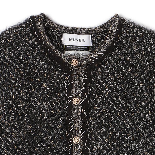 【ミュベール/MUVEIL】のウサギツイードニットJK 人気、トレンドファッション・服の通販 founy(ファニー) 　ファッション　Fashion　レディースファッション　Fashion for Women　トップス・カットソー　Cut & Sew Tops　ニット　Knit Tops & Sweaters　2025年　2025　2025-2026秋冬・A/W　Autumn/Winter 2025–26 AW25–26　ジャケット　Jacket, Outerwear　フラワー　Flower, Floral　other-3|ID: prp329100004683375 ipo3291000000033822579