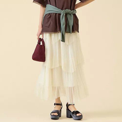 【マルティニーク/martinique】のティアードスカート インテリア・キッズ・メンズ・レディースファッション・服の通販 founy(ファニー) 　ファッション　Fashion　レディースファッション　Fashion for Women　スカート　Skirts　ティアードスカート　Tiered Skirts　おすすめ　Recommended / Our Picks　エアリー　Airy Texture　チュール　Tulip, Tulip Motif　ティアードスカート　Tiered Skirt, Flounced Skirt　オフ|ID: prp329100004683381 ipo3291000000033822605
