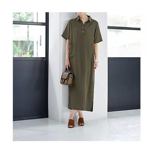 【スタイルデリ/STYLE DELI】の薄手でシックなしなやか5分袖シャツワンピース 人気、トレンドファッション・服の通販 founy(ファニー) 　ファッション　Fashion　レディースファッション　Fashion for Women　ワンピース　Dresses　シャツワンピース / 1枚で着映えコーデ　Shirt Dresses　秋　Autumn　くるぶし　Ankle-Length　カーディガン　Cardigan, Knitwear　シルバー　Silver, Metallic Silver　シンプル　Simple, Minimal　ジャケット　Jacket, Outerwear　スタイリッシュ　Stylish, Fashionable　スニーカー　Sneakers, Trainers　スリット　Slit, Slit Detail　定番　Standard, Basic Item　フラット　Flat, Flat Shoes　フロント　Front, Front Design　ブルゾン　Blouson, Bomber Jacket　ポケット　Pocket, Pocket Detail　リアル　Real, Realistic　ロング　Long, Long-Length　冬　Winter / This Winter　A/W・秋冬　Autumn/Winter　エレガント 上品　Elegant　 other-1|ID: prp329100004683383 ipo3291000000033822611