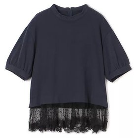 【ミュベール/MUVEIL】の天竺レーストップス 人気、トレンドファッション・服の通販 founy(ファニー) ファッション Fashion レディースファッション Fashion for Women トップス・カットソー Cut & Sew Tops 2025年 2025 2025-2026秋冬・A/W Autumn/Winter 2025–26 AW25–26 バランス Balance, Style Balance プレート Plate, Dish レース Lace, Lace Fabric ワイド Wide, Wide Fit 洗える Machine Washable |ID:prp329100004684628