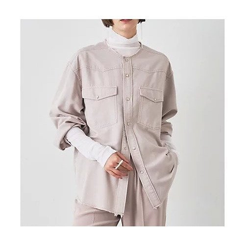 【ウィムガゼット/Whim Gazette】のセイヒンゾメヨーク切替シャツ インテリア・キッズ・メンズ・レディースファッション・服の通販 founy(ファニー) 　ファッション　Fashion　レディースファッション　Fashion for Women　トップス・カットソー　Cut & Sew Tops　シャツ・ブラウス・オフィスカジュアル　Elegant Blouses & Button-Ups　2025年　2025　2025-2026秋冬・A/W　Autumn/Winter 2025–26 AW25–26　スマート　Smart, Elegant　ドレープ　Drape, Draping Fabric　ヨーク　Yoke, Yoke Design　切替　Switching, Contrast Panel　ピンクベージュ|ID: prp329100004684648 ipo3291000000033830778