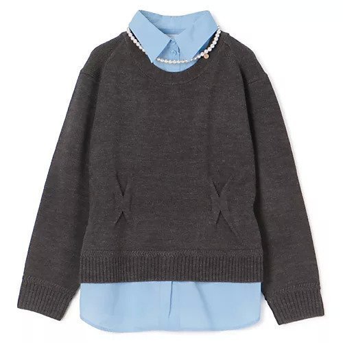 【ミュベール/MUVEIL】のパールネックレス付きシャツニットプルオーバー 人気、トレンドファッション・服の通販 founy(ファニー) 　ファッション　Fashion　レディースファッション　Fashion for Women　トップス・カットソー　Cut & Sew Tops　ニット　Knit Tops & Sweaters　シャツ・ブラウス・オフィスカジュアル　Elegant Blouses & Button-Ups　カジュアルプルオーバー・ニットトップス　Pullovers & Knit Tops / Casual Pullovers　ジュエリー　Jewelry　ネックレス　Necklaces & Pendants　2025年　2025　2025-2026秋冬・A/W　Autumn/Winter 2025–26 AW25–26　カーディガン　Cardigan, Knitwear　ネックレス　Necklace, Pendant Necklace　パール　Pearl, Pearl Accent　プレート　Plate, Dish　モダン　Modern, Contemporary　 other-1|ID: prp329100004684657 ipo3291000000033830859