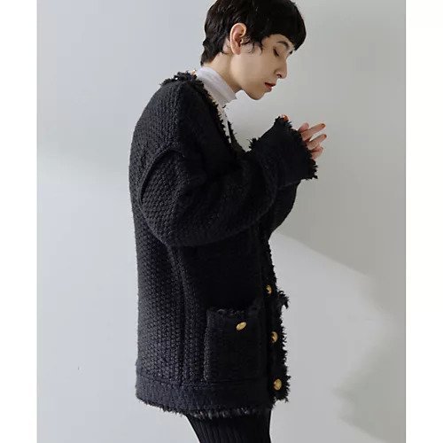 【ウィムガゼット/Whim Gazette】のミックスヤーンニットツイードジャケット 人気、トレンドファッション・服の通販 founy(ファニー) 　ファッション　Fashion　レディースファッション　Fashion for Women　アウター　Coat / Outerwear Collection　レディースジャケット・軽アウター　Jackets　アクリル　Acrylic Material　カーディガン　Cardigan, Knitwear　クラシカル　Classical, Vintage-Inspired　ジャケット　Jacket, Outerwear　ツイード　Twill, Twill Weave　フリンジ　Fringe, Tassel　羽織　Haori, Light Jacket　ミックス　Mix, Mixed Style　メタル　Metal, Metal Parts　2025年　2025　2025-2026秋冬・A/W　Autumn/Winter 2025–26 AW25–26　other-3|ID: prp329100004684717 ipo3291000000033831303
