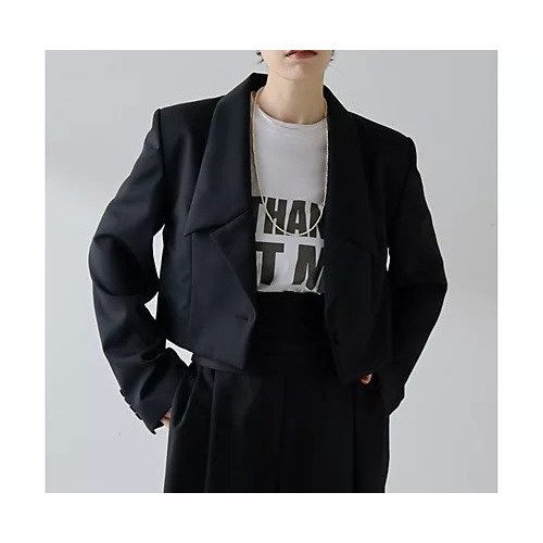 【ウィムガゼット/Whim Gazette】のウールギャバテーラージャケット インテリア・キッズ・メンズ・レディースファッション・服の通販 founy(ファニー) 　ファッション　Fashion　レディースファッション　Fashion for Women　アウター　Coat / Outerwear Collection　レディースジャケット・軽アウター　Jackets　クラシック　Classic, Timeless Style　クール　Cool, Chic　コンパクト　Compact, Small Size　ショート　Short, Short Length　ジャケット　Jacket, Outerwear　セットアップ　Set-Up, Coordinated Outfit　テーラード　Tailored, Tailored Fit　ドレープ　Drape, Draping Fabric　マニッシュ　Mannish, Boyish　おすすめ　Recommended / Our Picks　2025年　2025　2025-2026秋冬・A/W　Autumn/Winter 2025–26 AW25–26　ブラック|ID: prp329100004684718 ipo3291000000033831306