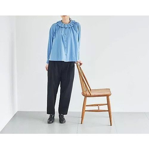 【ハウ/HAU】のblouse ruffled インテリア・キッズ・メンズ・レディースファッション・服の通販 founy(ファニー) 　ファッション　Fashion　レディースファッション　Fashion for Women　インナー　Innerwear　カーディガン　Cardigan, Knitwear　クラシカル　Classical, Vintage-Inspired　シンプル　Simple, Minimal　タイプライター　Typewriter Fabric, Crisp Cotton　フリル　Frill, Ruffle　ベスト　Vest, Waistcoat　ラッフル　Ruffle, Frill　エレガント 上品　Elegant　A/W・秋冬　Autumn/Winter　サックス|ID: prp329100004684862 ipo3291000000033832092