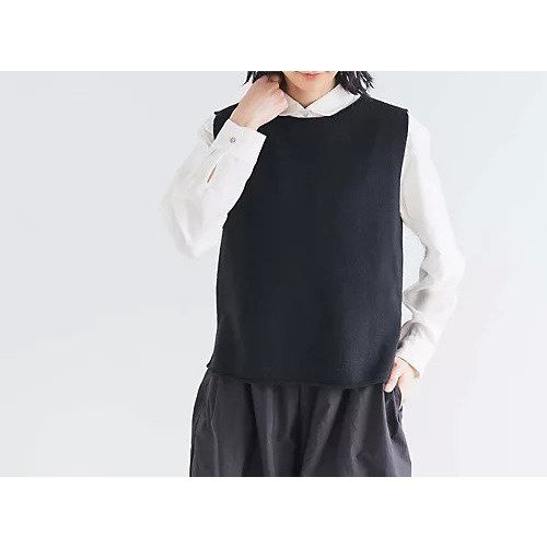 【その他のブランド/Other】のラムウールシンプルベスト インテリア・キッズ・メンズ・レディースファッション・服の通販 founy(ファニー) 　ファッション　Fashion　レディースファッション　Fashion for Women　アウター　Coat / Outerwear Collection　トップス・カットソー　Cut & Sew Tops　ベスト&ジレ / 重ね着スタイル　Vests & Gilets　カットソー　Cut and Sewn Top　カーディガン　Cardigan, Knitwear　シンプル　Simple, Minimal　ベスト　Vest, Waistcoat　今季　This Season, Current Season　ブラック|ID: prp329100004684875 ipo3291000000033832162