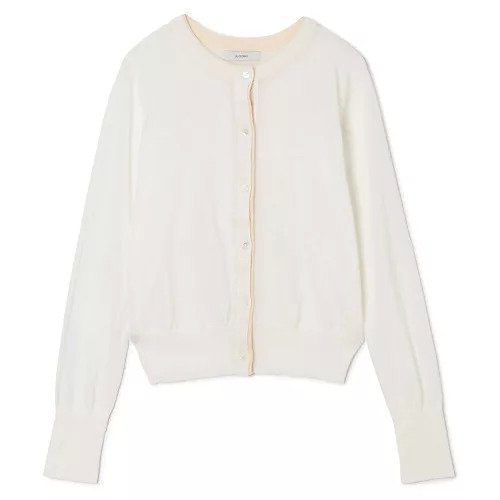 【スアデオ/suadeo】の配色シアーニットカーディガン インテリア・キッズ・メンズ・レディースファッション・服の通販 founy(ファニー) 　ファッション　Fashion　レディースファッション　Fashion for Women　トップス・カットソー　Cut & Sew Tops　ニット　Knit Tops & Sweaters　カーディガン・羽織り　Layered Style Cardigans　シンプル　Simple, Minimal　フロント　Front, Front Design　洗える　Machine Washable　オフホワイト×ベージュ|ID: prp329100004686322 ipo3291000000035309830