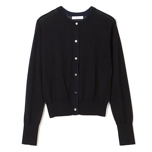 【スアデオ/suadeo】の配色シアーニットカーディガン インテリア・キッズ・メンズ・レディースファッション・服の通販 founy(ファニー) 　ファッション　Fashion　レディースファッション　Fashion for Women　トップス・カットソー　Cut & Sew Tops　ニット　Knit Tops & Sweaters　カーディガン・羽織り　Layered Style Cardigans　シンプル　Simple, Minimal　フロント　Front, Front Design　洗える　Machine Washable　ブラック×ネイビー|ID: prp329100004686322 ipo3291000000035309833