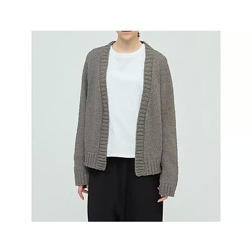 【ミズイロ インド/mizuiro ind】のリリーヤーンVネックカーディガン インテリア・キッズ・メンズ・レディースファッション・服の通販 founy(ファニー) 　ファッション　Fashion　レディースファッション　Fashion for Women　トップス・カットソー　Cut & Sew Tops　カーディガン・羽織り　Layered Style Cardigans　Vネックトップス　V-Neck Tops / V-Cut Neckline Shirts　カーディガン　Cardigan, Knitwear　ショート　Short, Short Length　フロント　Front, Front Design　ワイド　Wide, Wide Fit　A/W・秋冬　Autumn/Winter　グレー|ID: prp329100004686325 ipo3291000000033840725