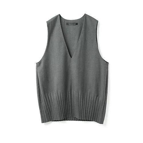 【ミズイロ インド/mizuiro ind】のpleats hem V neck vest インテリア・キッズ・メンズ・レディースファッション・服の通販 founy(ファニー) 　ファッション　Fashion　レディースファッション　Fashion for Women　アウター　Coat / Outerwear Collection　トップス・カットソー　Cut & Sew Tops　ベスト&ジレ / 重ね着スタイル　Vests & Gilets　インナー　Innerwear　プリーツ　Pleats, Pleated　ベスト　Vest, Waistcoat　エレガント 上品　Elegant　夏　Summer　秋　Autumn　gray|ID: prp329100004686328 ipo3291000000033840742