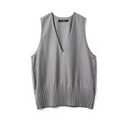 【ミズイロ インド/mizuiro ind】のpleats hem V neck vest l.gray|ID:prp329100004686328