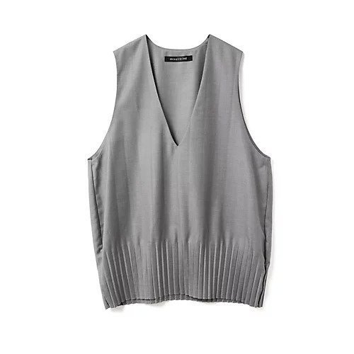 【ミズイロ インド/mizuiro ind】のpleats hem V neck vest インテリア・キッズ・メンズ・レディースファッション・服の通販 founy(ファニー) 　ファッション　Fashion　レディースファッション　Fashion for Women　アウター　Coat / Outerwear Collection　トップス・カットソー　Cut & Sew Tops　ベスト&ジレ / 重ね着スタイル　Vests & Gilets　インナー　Innerwear　プリーツ　Pleats, Pleated　ベスト　Vest, Waistcoat　エレガント 上品　Elegant　夏　Summer　秋　Autumn　l.gray|ID: prp329100004686328 ipo3291000000033918498