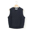 【ミディウミ/MidiUmi】のショート編みパターンベスト ネイビー|ID: prp329100004686342 ipo3291000000036327350