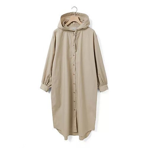 【ミディウミ/MidiUmi】のフード付きシャツワンピース インテリア・キッズ・メンズ・レディースファッション・服の通販 founy(ファニー) 　ファッション　Fashion　レディースファッション　Fashion for Women　ワンピース　Dresses　シャツワンピース / 1枚で着映えコーデ　Shirt Dresses　タイプライター　Typewriter Fabric, Crisp Cotton　ベスト　Vest, Waistcoat　ベージュ|ID: prp329100004686362 ipo3291000000033840960