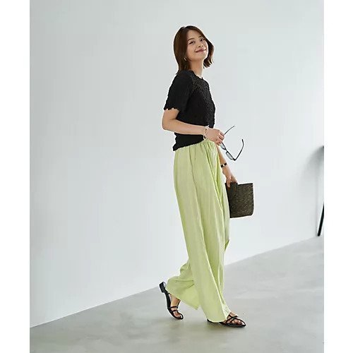 【スタイルデリ/STYLE DELI】の【LUXE】バブルカットソーの端っこメロウTシャツ 人気、トレンドファッション・服の通販 founy(ファニー) 　ファッション　Fashion　レディースファッション　Fashion for Women　トップス・カットソー　Cut & Sew Tops　シャツ・ブラウス・オフィスカジュアル　Elegant Blouses & Button-Ups　ロングTシャツ・Tシャツ　Longline T-Shirts & Tees　カットソー・ベーシックTシャツ　Cut-and-Sewn Tops / Stretch Tees & Basics　イエロー　Yellow　インナー　Innerwear　秋　Autumn　カットソー　Cut and Sewn Top　カーディガン　Cardigan, Knitwear　サロペット　Overalls, Salopette　シアー　Sheer, See-Through　ジャケット　Jacket, Outerwear　ストレート　Straight, Straight Cut　スリット　Slit, Slit Detail　定番　Standard, Basic Item　半袖　Short Sleeve, Half Sleeve　ラウンド　Round, Round Neck　夏　Summer　other-3|ID: prp329100004686519 ipo3291000000033842199