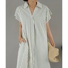 【スタイルデリ/STYLE DELI】の【LUXE】洗いコットンの半袖ストライプ柄シャツワンピース 人気、トレンドファッション・服の通販 founy(ファニー) ファッション Fashion レディースファッション Fashion for Women ワンピース Dresses シャツワンピース / 1枚で着映えコーデ Shirt Dresses インナー Innerwear 春 Spring くるぶし Ankle-Length カーディガン Cardigan, Knitwear キャミソール Camisole, Spaghetti Strap Top サンダル Sandals, Summer Shoes シューズ Shoes, Footwear ジャケット Jacket, Outerwear ストライプ Stripe, Striped Pattern スニーカー Sneakers, Trainers タンク Tank Top, Sleeveless Top 人気 Popular, Best Seller バランス Balance, Style Balance パジャマ Pajamas, Sleepwear フラット Flat, Flat Shoes フロント Front, Front Design ベスト Vest, Waistcoat ペチコート Petticoat, Underskirt 半袖 Short Sleeve, Half Sleeve リボン Ribbon, Bow リラックス Relax, Relaxed Fit ループ Loop, Loop Knit ロング Long, Long-Length S/S・春夏 SS, Spring/Summer, Warm Season 夏 Summer thumbnail グリーン|ID: prp329100004686524 ipo3291000000033842224