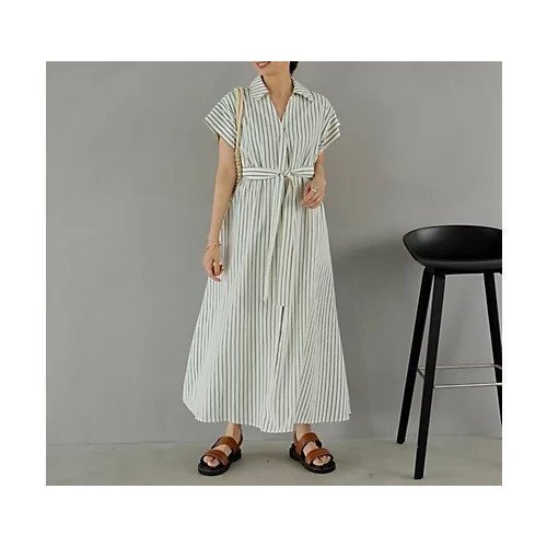 【スタイルデリ/STYLE DELI】の【LUXE】洗いコットンの半袖ストライプ柄シャツワンピース 人気、トレンドファッション・服の通販 founy(ファニー) 　ファッション　Fashion　レディースファッション　Fashion for Women　ワンピース　Dresses　シャツワンピース / 1枚で着映えコーデ　Shirt Dresses　インナー　Innerwear　春　Spring　くるぶし　Ankle-Length　カーディガン　Cardigan, Knitwear　キャミソール　Camisole, Spaghetti Strap Top　サンダル　Sandals, Summer Shoes　シューズ　Shoes, Footwear　ジャケット　Jacket, Outerwear　ストライプ　Stripe, Striped Pattern　スニーカー　Sneakers, Trainers　タンク　Tank Top, Sleeveless Top　人気　Popular, Best Seller　バランス　Balance, Style Balance　パジャマ　Pajamas, Sleepwear　フラット　Flat, Flat Shoes　フロント　Front, Front Design　ベスト　Vest, Waistcoat　ペチコート　Petticoat, Underskirt　半袖　Short Sleeve, Half Sleeve　リボン　Ribbon, Bow　リラックス　Relax, Relaxed Fit　ループ　Loop, Loop Knit　ロング　Long, Long-Length　S/S・春夏　SS, Spring/Summer, Warm Season　夏　Summer　other-2|ID: prp329100004686524 ipo3291000000033842226