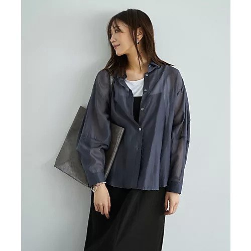 【スタイルデリ/STYLE DELI】の袖ハギ微光沢シアーシャツ インテリア・キッズ・メンズ・レディースファッション・服の通販 founy(ファニー) ファッション Fashion レディースファッション Fashion for Women トップス・カットソー Cut & Sew Tops シャツ・ブラウス・オフィスカジュアル Elegant Blouses & Button-Ups インナー Innerwear エアリー Airy Texture カーディガン Cardigan, Knitwear ギャザー Gathered, Ruffled クール Cool, Chic シアー Sheer, See-Through ジャケット Jacket, Outerwear ストレート Straight, Straight Cut タンク Tank Top, Sleeveless Top タートル Turtleneck, Turtle Collar 長袖 Long Sleeve, Full Sleeve パターン Pattern, Design Print フォルム Silhouette, Form ワイド Wide, Wide Fit 冬 Winter / This Winter おすすめ Recommended / Our Picks 夏 Summer ミッドナイト|ID: prp329100004688106 ipo3291000000035316736